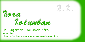 nora kolumban business card
